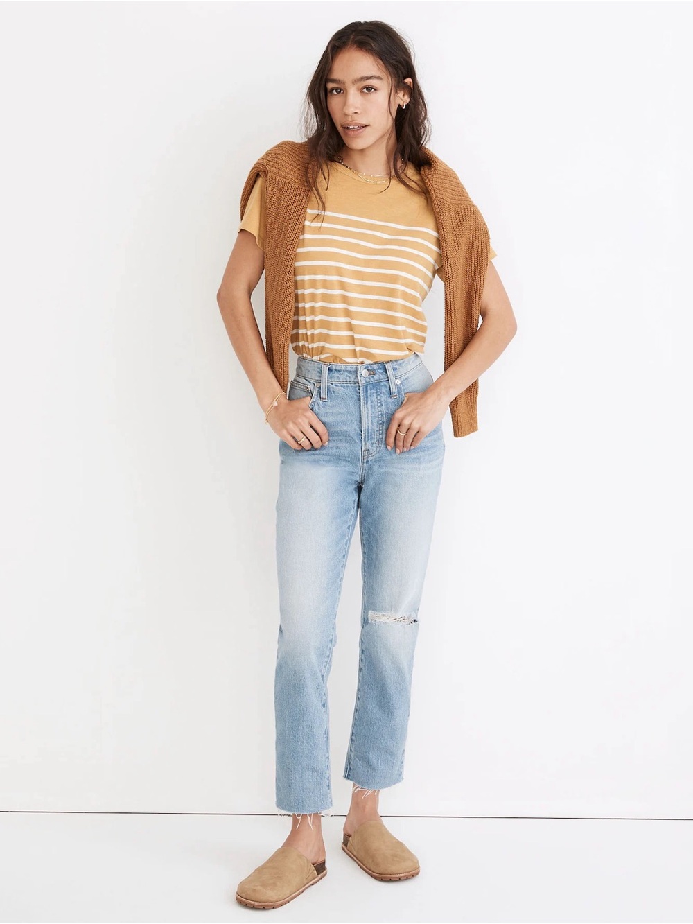 Madewell The Curvy Perfect Vintage Jean in Coney Wash Destroyed